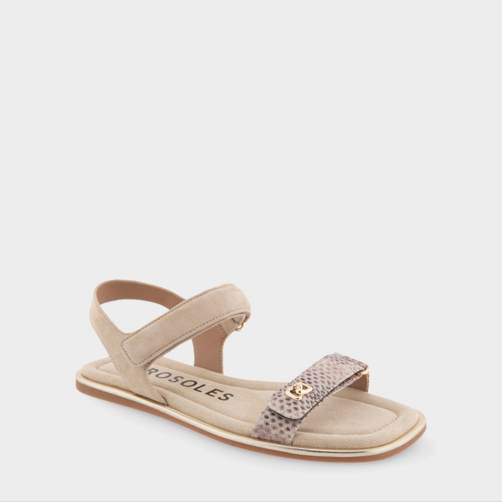 NWT Aerosoles Bruna Sandal Roccia Snake Print Leather Size 9.5 - Picture 2 of 5